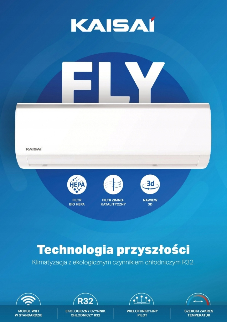 Klimatyzator Kaisai Fly KWX 12HRGI biały 3 5 kW ZESTAW KAISAI